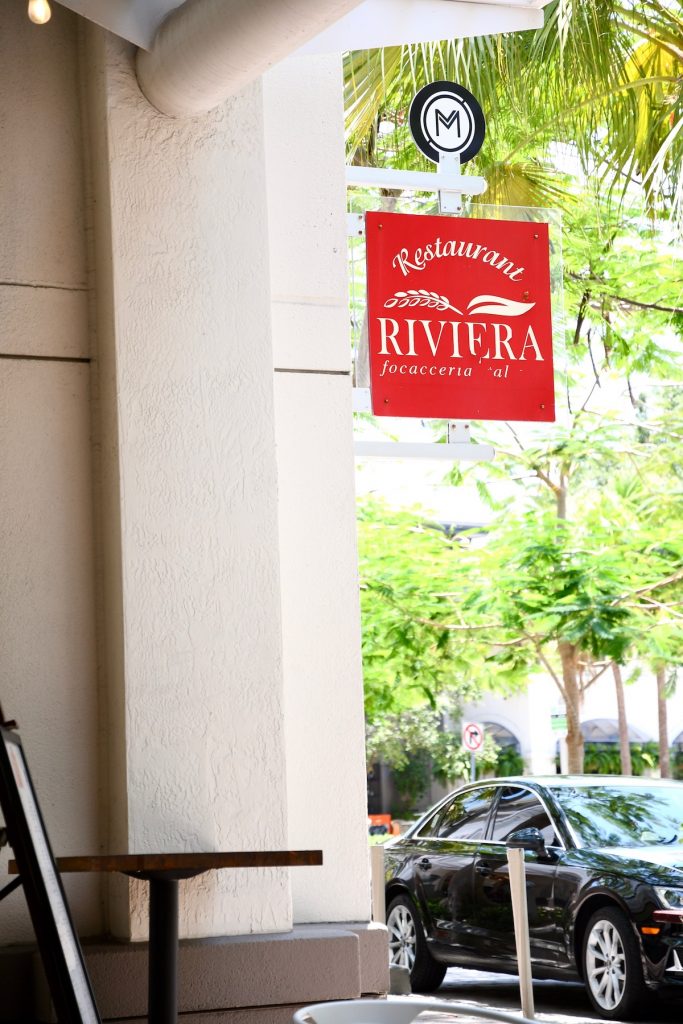 Street view of Riviera Focacceria Italiana located at the Shops at Midtown Miami. © Author