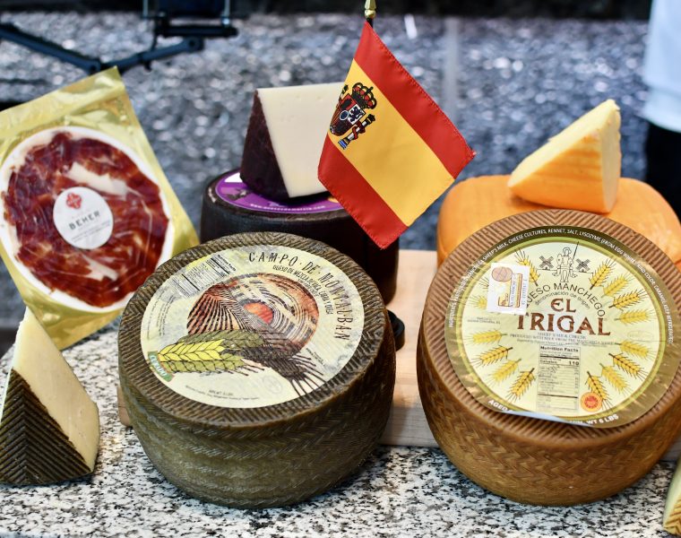 Foods and Wines of Spain : cheese and ham on table